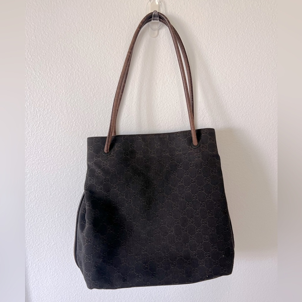 Gucci denim monogram shoulder bag